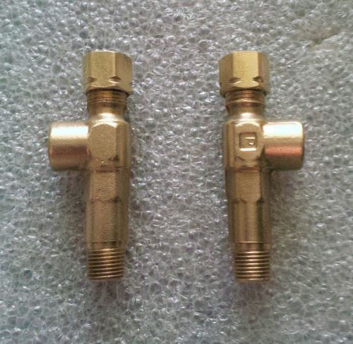 2 harley oil pressure &#034;brass tees&#034; gauge adaptor sportster shovelhead pan others