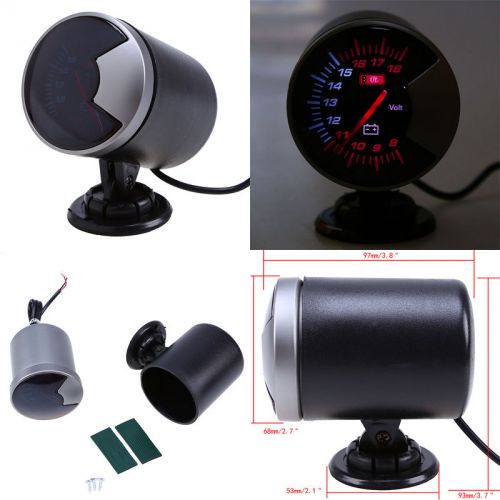 Car motor pointer smoke tint len 2&#034; 52mm voltage gauge meter black pod holder#