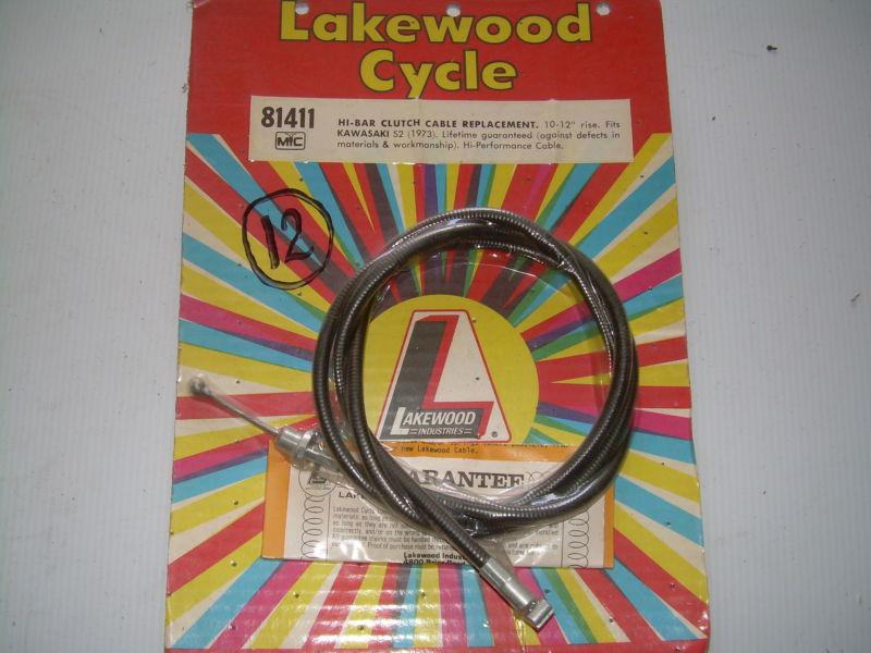 1973 kawasaki s2  hi-bar clutch cable by lakewood - nos 