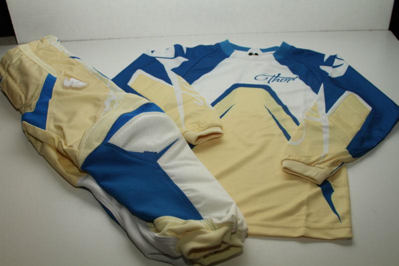 Thor motocross jersey xxs & pants 18 blue white 3/4 toddler girls free shipping