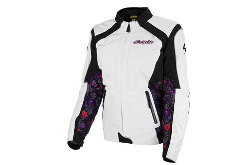 Scorpion dahlia 2 textile mesh motorcycle jacket white womens size medium