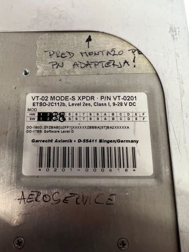 Vt-2000 mode s transponder p/n vt-0201