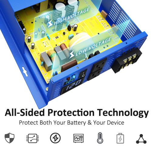 2000W Pure Sine Wave Inverter 18V to 120V Truck RV Car Power Camp Motor Solar RV, US $280.25, image 7