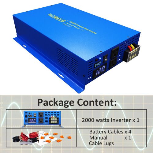 2000W Pure Sine Wave Inverter 18V to 120V Truck RV Car Power Camp Motor Solar RV, US $280.25, image 8