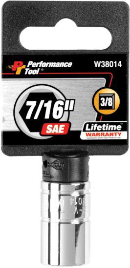 Performance tool w38014 - 3/8" drive 7/16" 6pt socket 