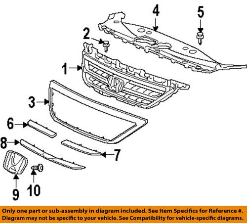 Honda oem 71128shja01 grille-upper molding