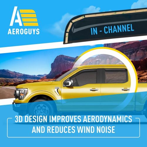 Sun rain visors wind rain guards for 2021-2024 ford f150 supercrew