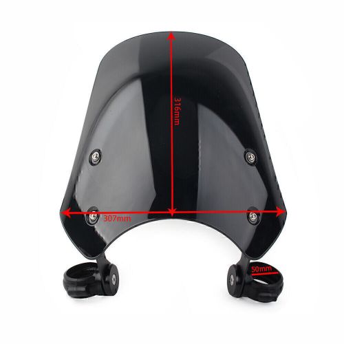 Grey Windscreen Windshield w/ Bracket for Harley Dyna/Softail XSR900 2016-2019, AU $109.14, image 5