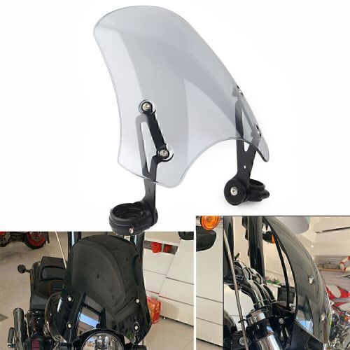 Grey Windscreen Windshield w/ Bracket for Harley Dyna/Softail XSR900 2016-2019, AU $109.14, image 6