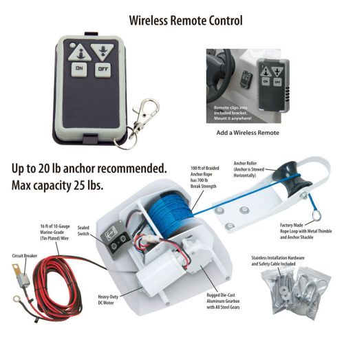 Electric Windlass Anchor Winch Wireless Remote Controlled Marine Saltwater Boat, US $170.45, image 13