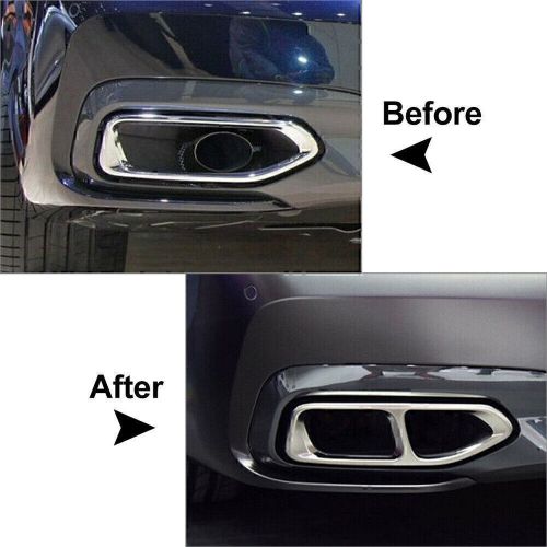 Silver ​car tail muffler exhaust pipe cover trim for bmw 7 series g11 g12 16-18