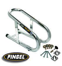Pingel removable 3 ½” chrome wheel chock, with all hardware