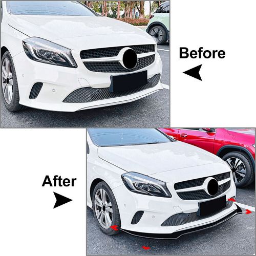 Front Bumper Lip Spoiler Splitter For Mercedes Benz A Class W176 LCI 2016-2018, US $91.77, image 2