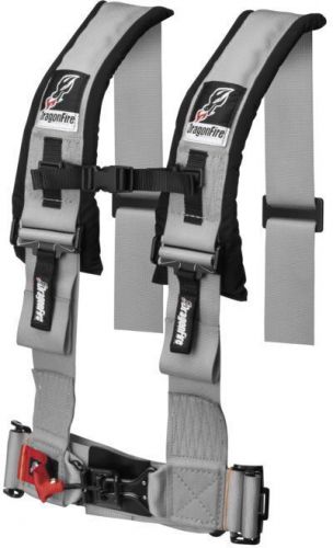 DragonFire Racing 4/Pt H-Style Hrns W/Strnm Gry 521357 Gray 4-Point Seat Harness, US $137.56, image 3