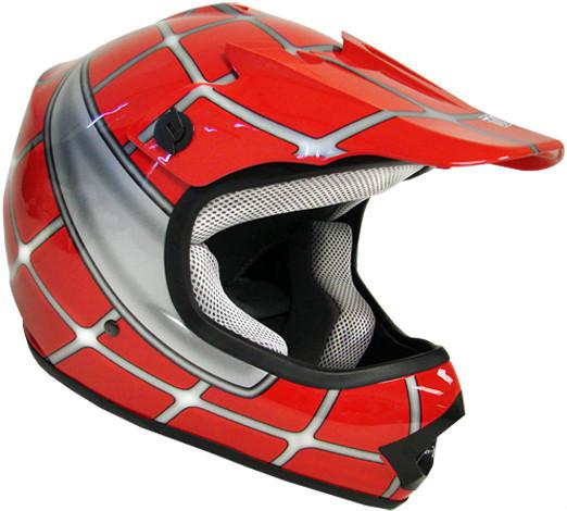 Youth red spider net off-road atv motocross mx dirt bike helmet ~s
