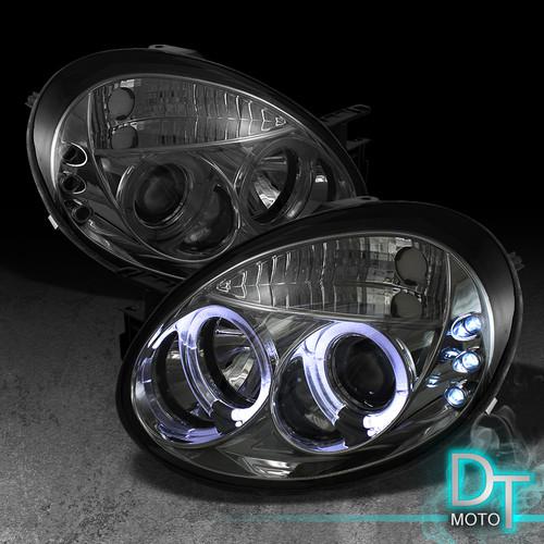 Sell SMOKED 0305 DODGE NEON DUAL HALO PROJECTOR LED HEADLIGHTS LIGHTS LEFT+RIGHT in Rowland