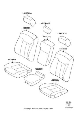Bl3z1864416jb cover assy seat back 11 mark lt