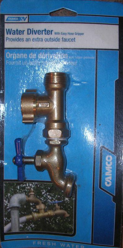 Camco water diverter with easy hose gripper 22473 provides an extra outside fauc