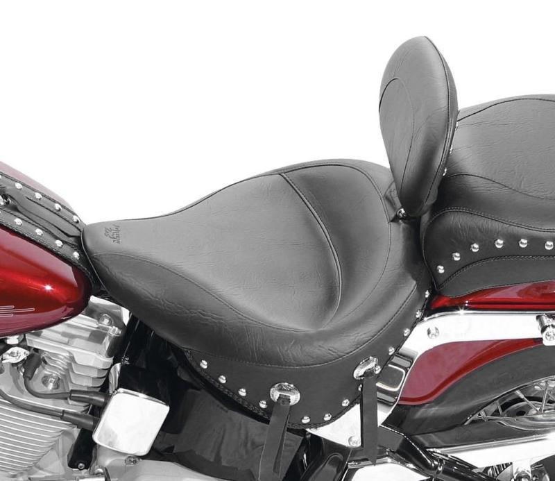 Mustang wide touring studded solo seat with driver backrest  79485