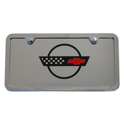 Chevrolet corvette c4 large logo license plate frame tag made in usa
