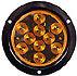 Round led amber flange mount turn park light - 10 diodes - plug - free shipping