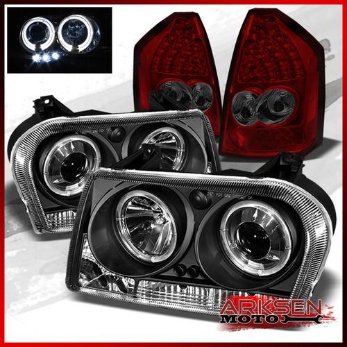 05-07 C300 Ccfl Black Halo Led Projector Headlights+Red Smoked Led Tail Lights, US $279.35, image 1