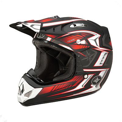 Polaris demon 1.1 red black matte adult md medium helmet off road mx atv