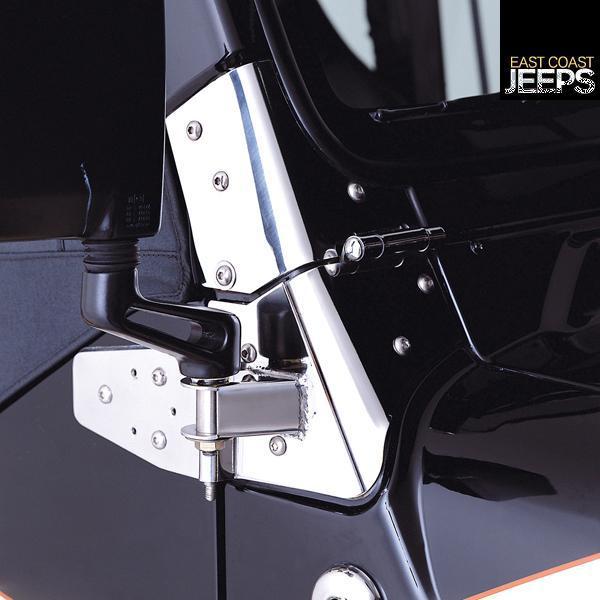 11018.01 rugged ridge door mirror kit, dual focus, chrome, 87-02 jeep wranglers,