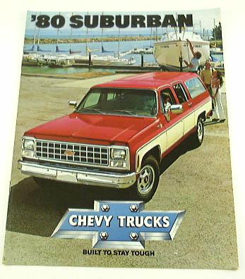 1980 80 chevrolet chevy suburban truck brochure c10 k20