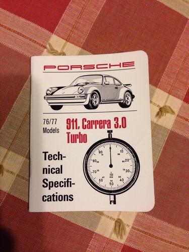 76/77 porsche 911, carrera 3.0 turbo technical specifications manuel