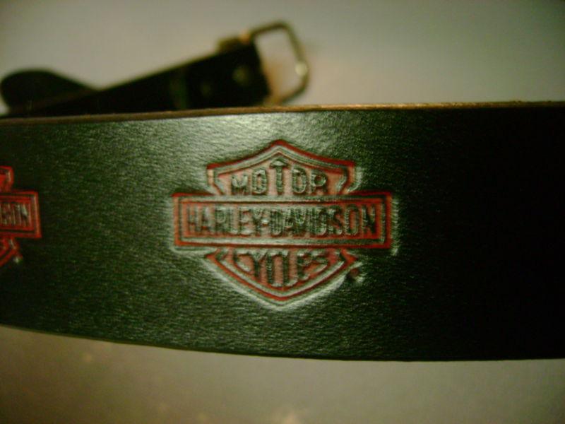 Black Leather Harley Davidson Belt Size 30, US $19.95, image 2