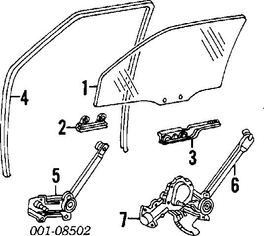 Dd6423gtn 1982-92 chevrolet gmc s10 blazer door front right window glass