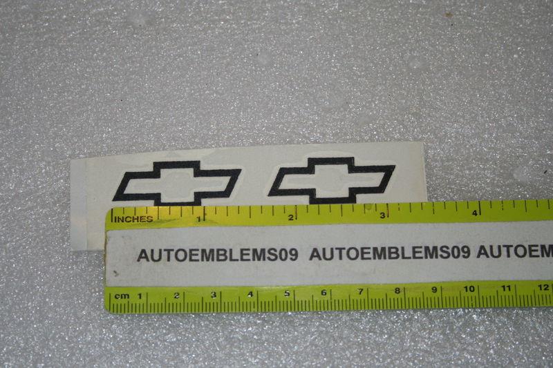 2 new chevy black decals bowtie 1 3/8"  emblems