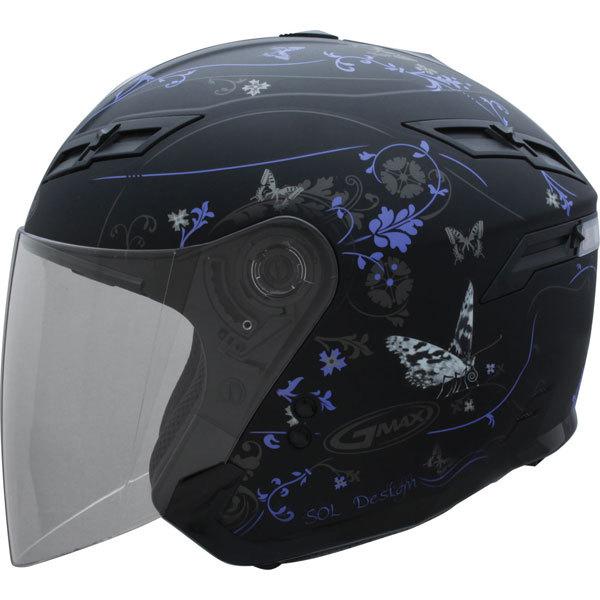 Purple butterfly s gmax gm67 butterfly open face helmet