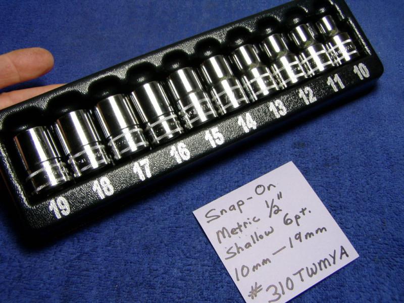 Sell SnapOn Socket Set 1/2" Metric Shallow 6 Point with Organizer Tray