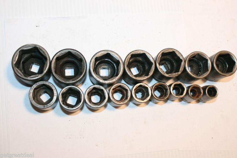 Snap-on proto williams tools 1/2" dr standard shallow impact 6-point socket set