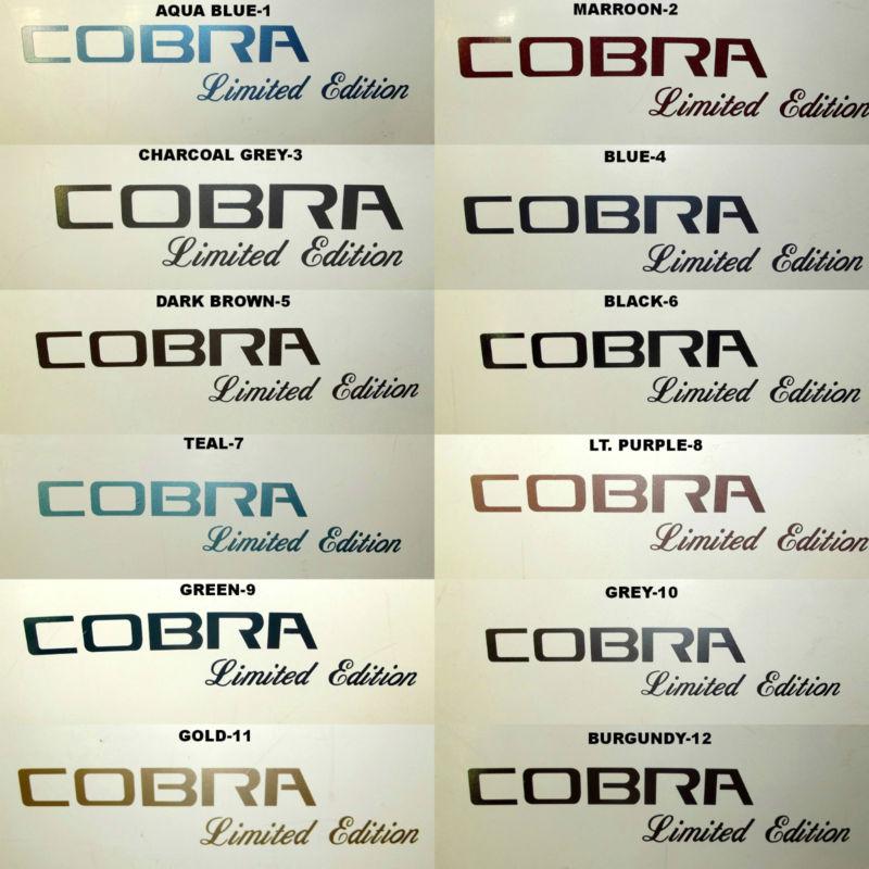 2 auto boat rv car  motor-home trailer decal cobra limited 13 1/2 x 2 1/2 