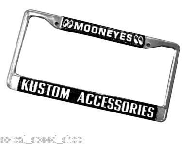 Moon license plate frame black hot rod rat street old school retro vtg style bni