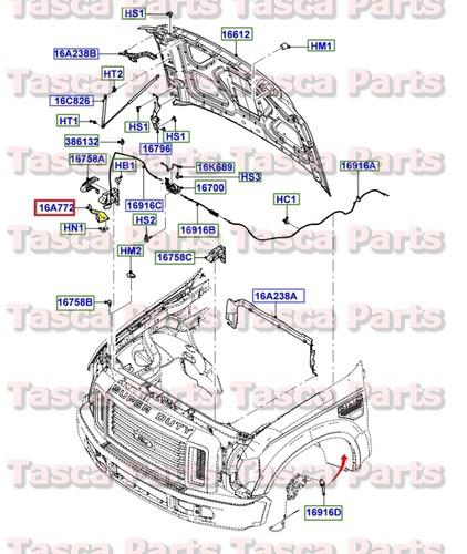 Brand new oem lower hood release latch bracket 2008-10 f250 f350 f450 f550 sd