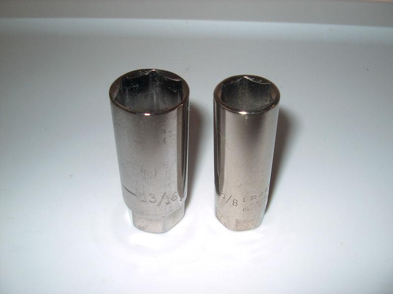 Lot of 2 craftsman spark plug sockets 1/2" drive 13/16" & 5/8" **new**