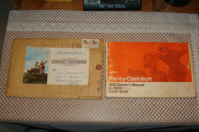 1978 harley davidson motorcycle owners manual xl-1000 xlch-1000 original hd plus