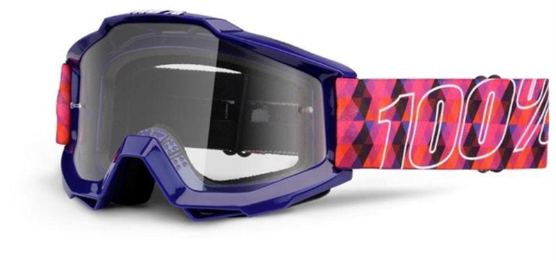 New 100% accuri adult goggles, glam slam, with mirror red lens