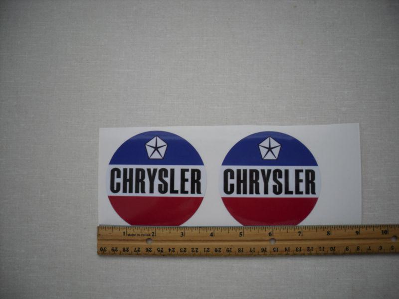 A pair of chrysler decals for your truck, car, race car, boat 3 1/4" diameter ea