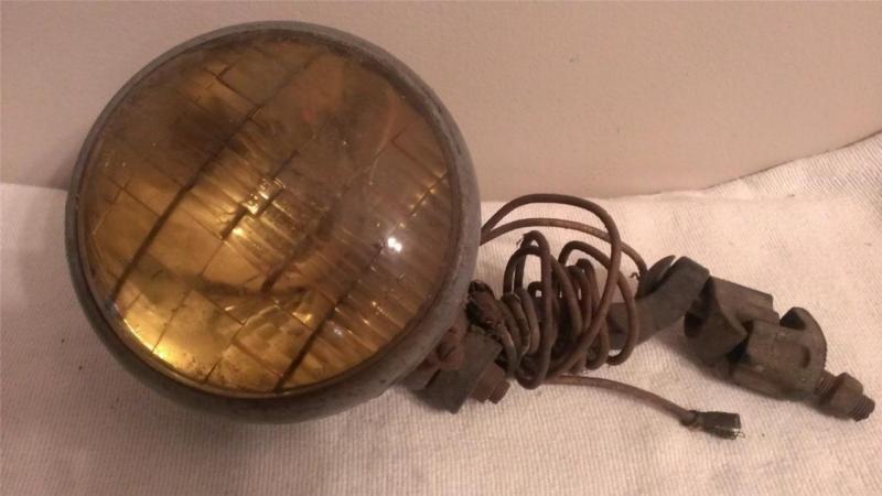 Ge general electric amber colored lens mounted fog light early mf12 vintage