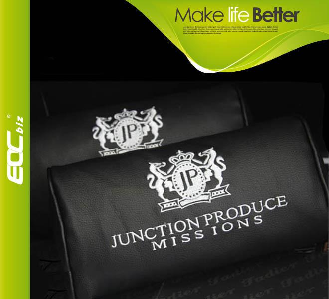 B0206 2pcs junction produce jp leather embroidery logo neck pillows
