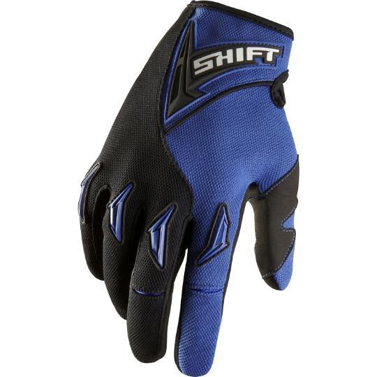 New shift racing mens assault gloves black/blue 03103-002 mx atv offroad