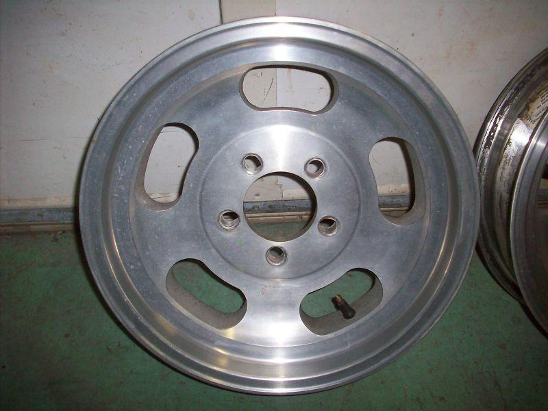 Vintage 1960's Ansen 15X4.5 aluminum slot skinny front wheels pr GM Ford Gasser, US $699.99, image 3