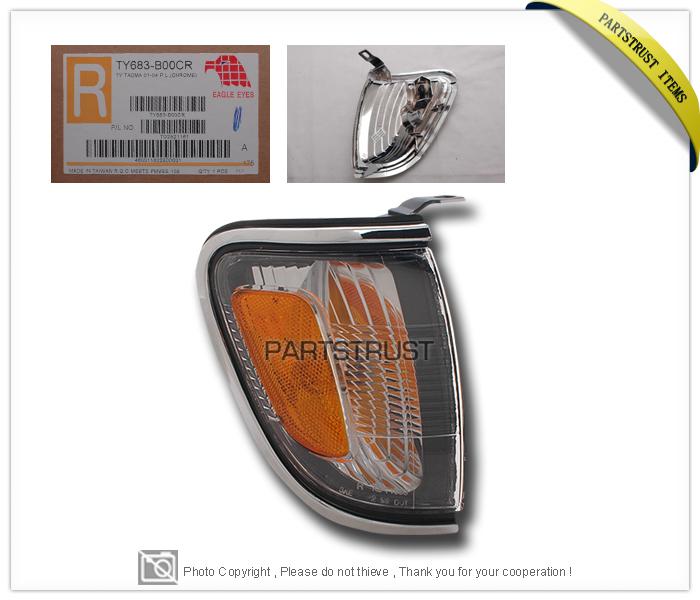 01-04 toyota tacoma corner light chrome right passenger side brand new oe style