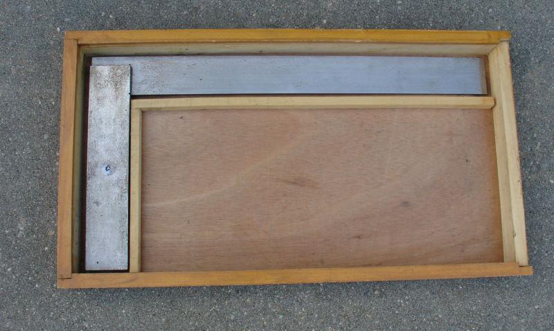 18" blade steel machinist square straight edge workshop grade with wooden box