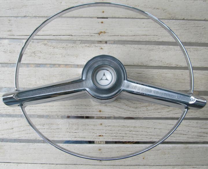 Nos 1963 dodge 880 chrome horn ring with fratzog emblem 2266767 nice